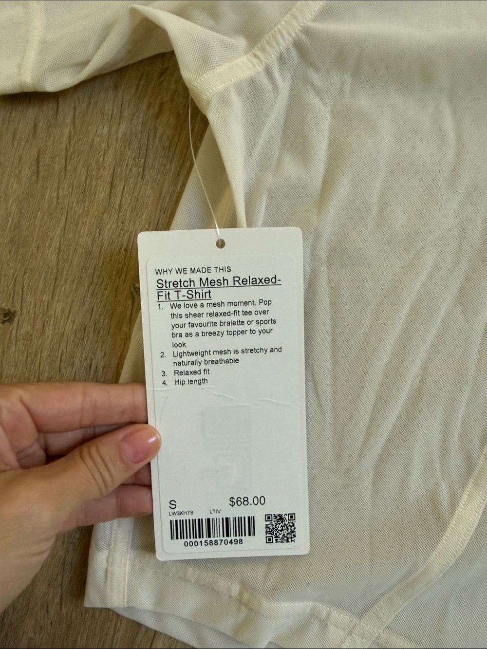 NWT Lululemon Beige Sheer Short Sleeve Relaxed Stretch Mesh T-Shirt Small - Picture 5 of 8